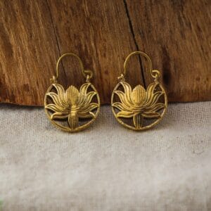 Lotus Hoop Earrings