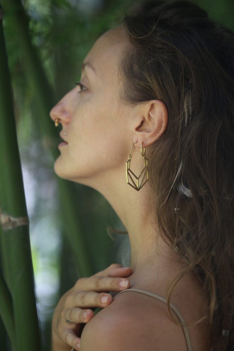 Boucles d’oreilles créoles hexagonales