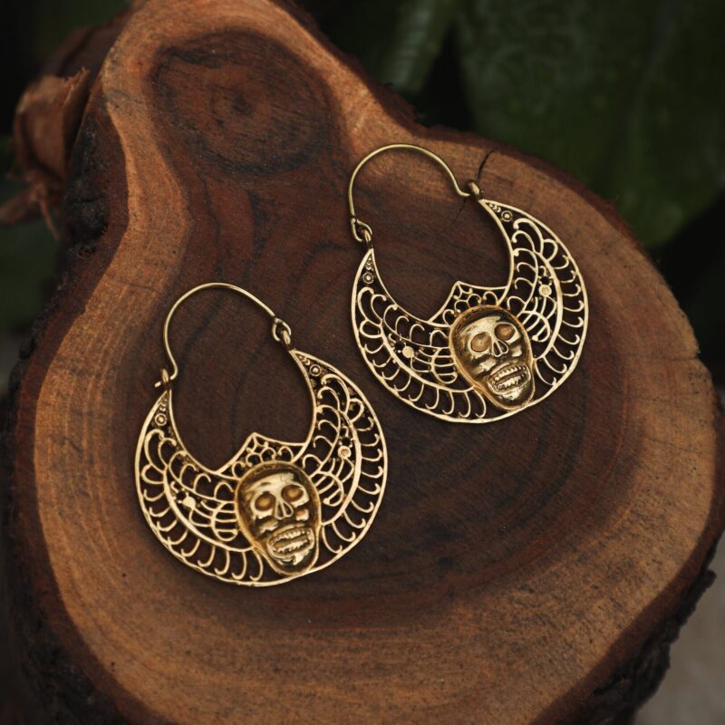 Skull Hoop Earrings