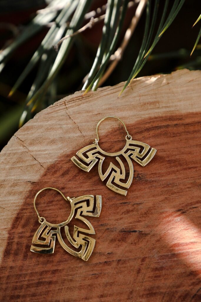 Boucles d’oreilles à motif Jamdani