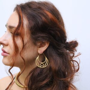 Boucles d’oreilles carillons jaunes