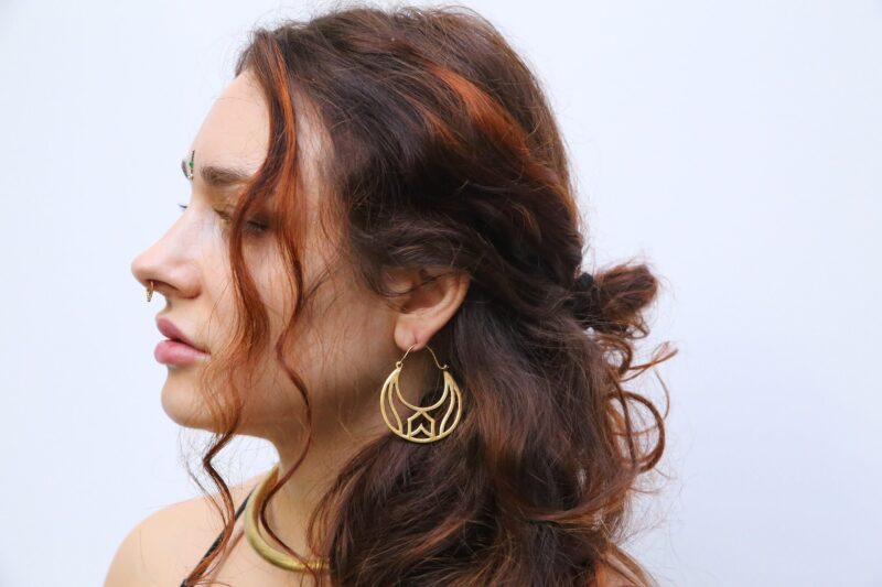 Boucles d’oreilles carillons jaunes