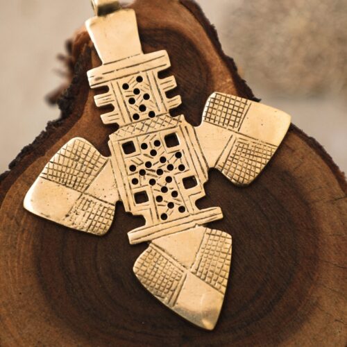 Sati Cross Brass Pendant