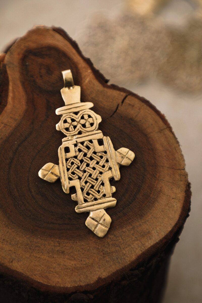 Ciondolo Croce Copta Etiope in Ottone