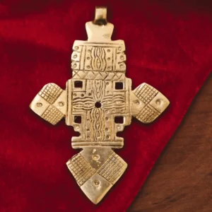 Ciondolo in ottone con croce copta etiope