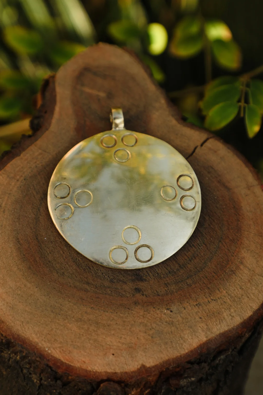 Macrame Brass Pendant