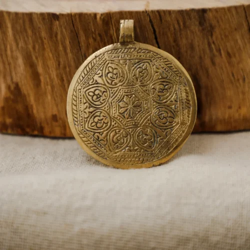 Goddess Macrame Brass Pendant