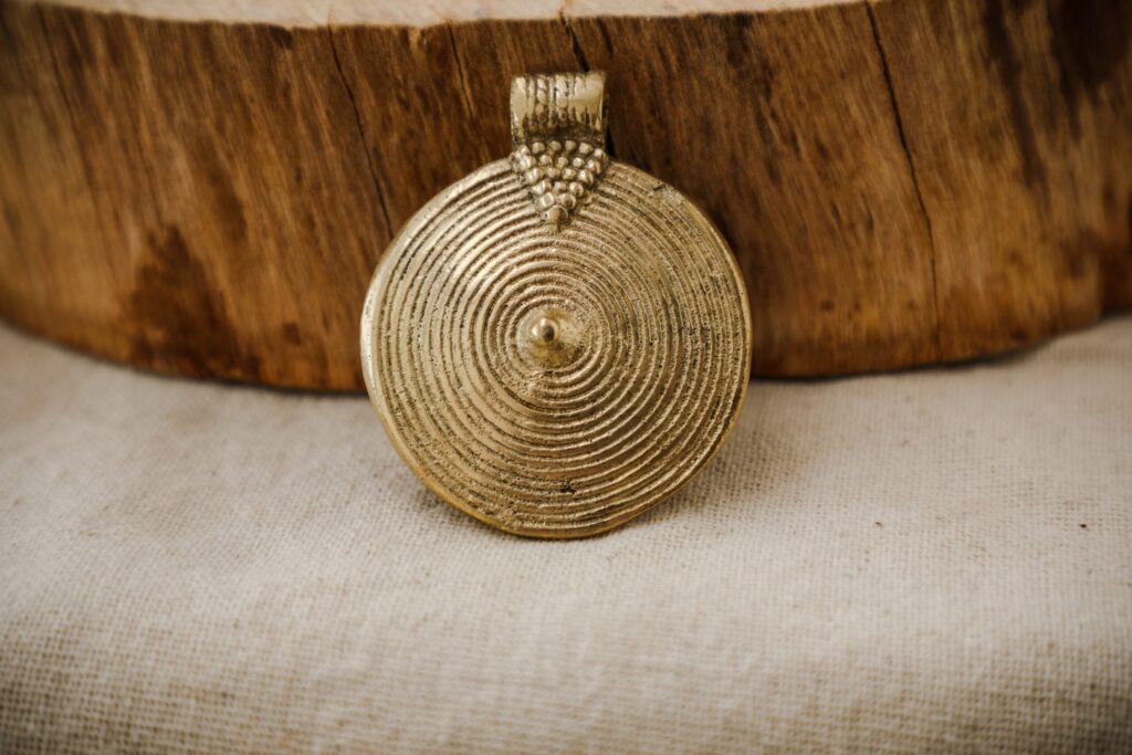 Round Charm Brass Pendant