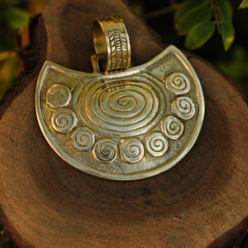 Roman Lunula Amulet Brass Pendant