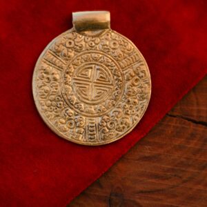 Glückverheißendes tibetisches Rad Messing Anhänger