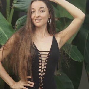 Maillot de bain noir découpé