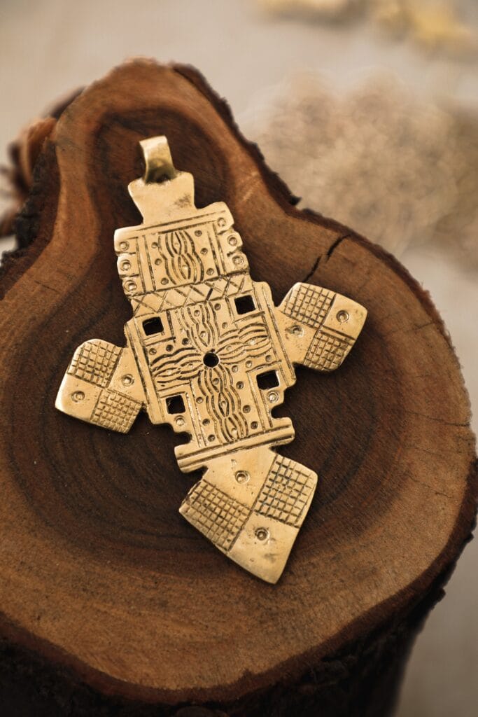 Blue Nile Cross Brass Pendant