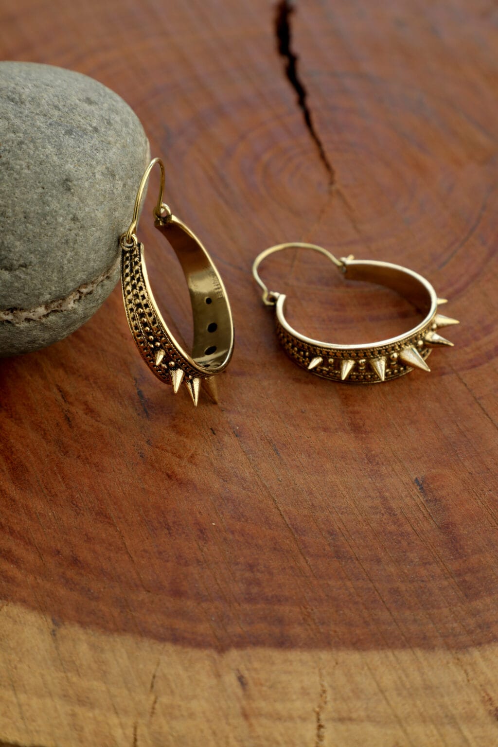 Pendientes de aro de espiga