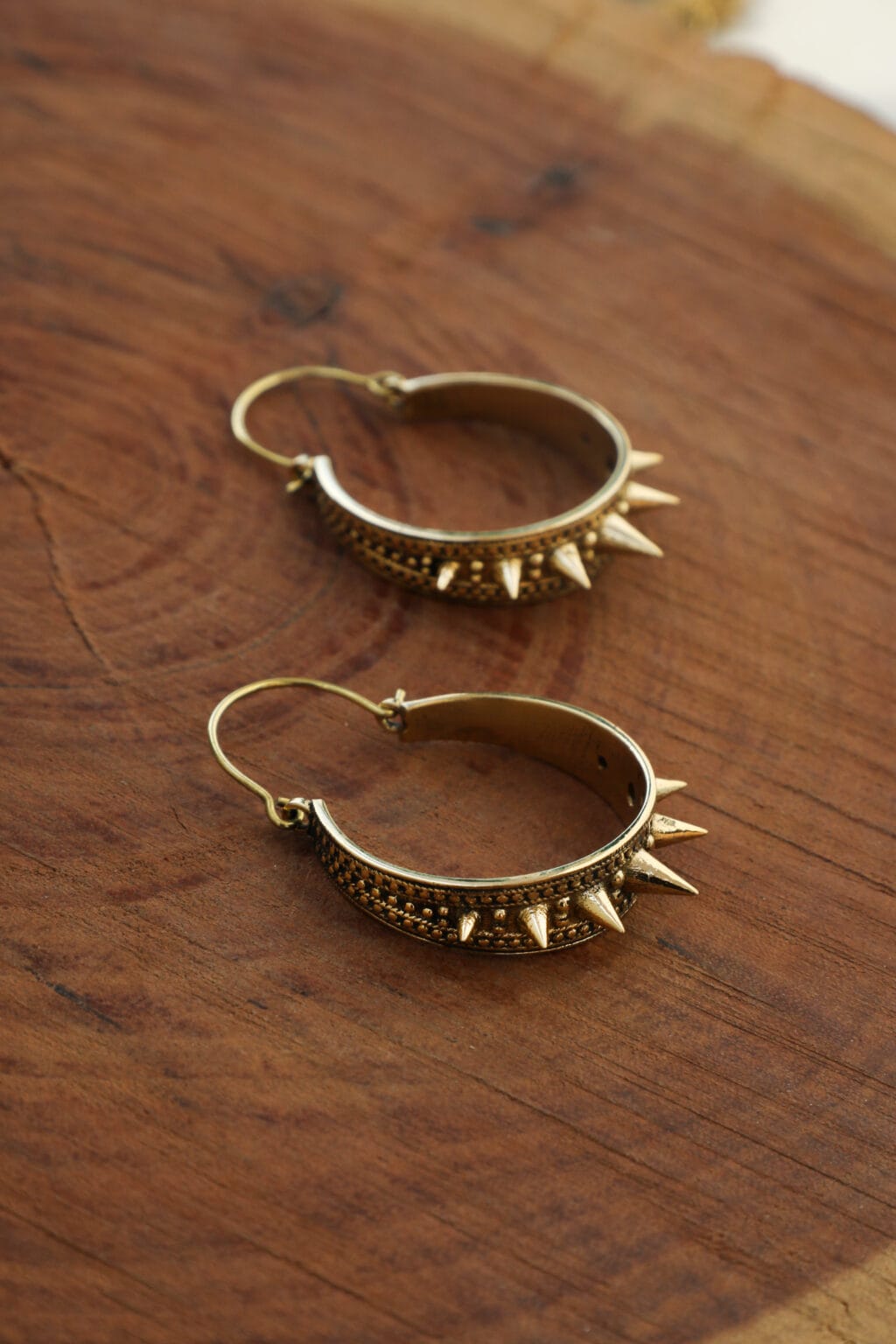 Pendientes de aro de espiga