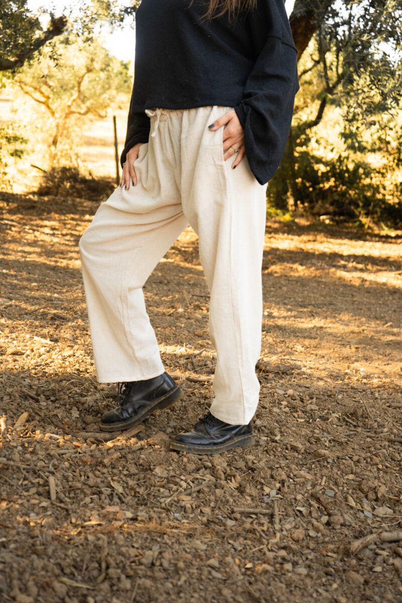 Pantalon en coton naturel