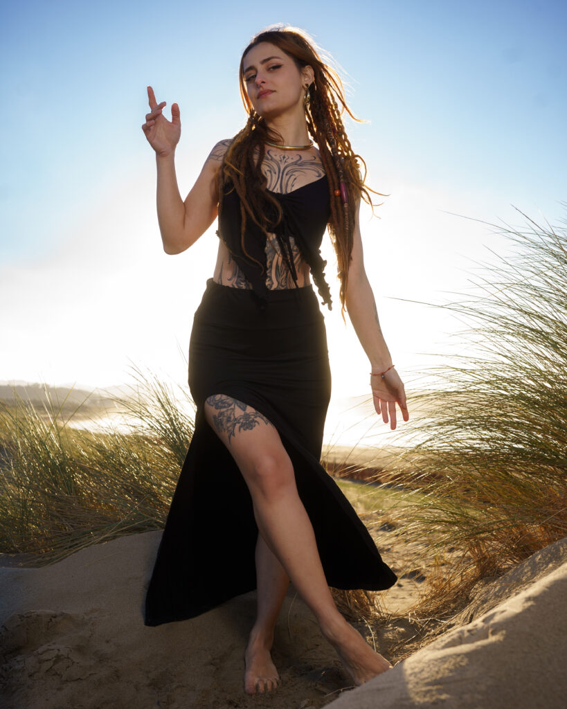 Conjunto de falda/top negro Mystic