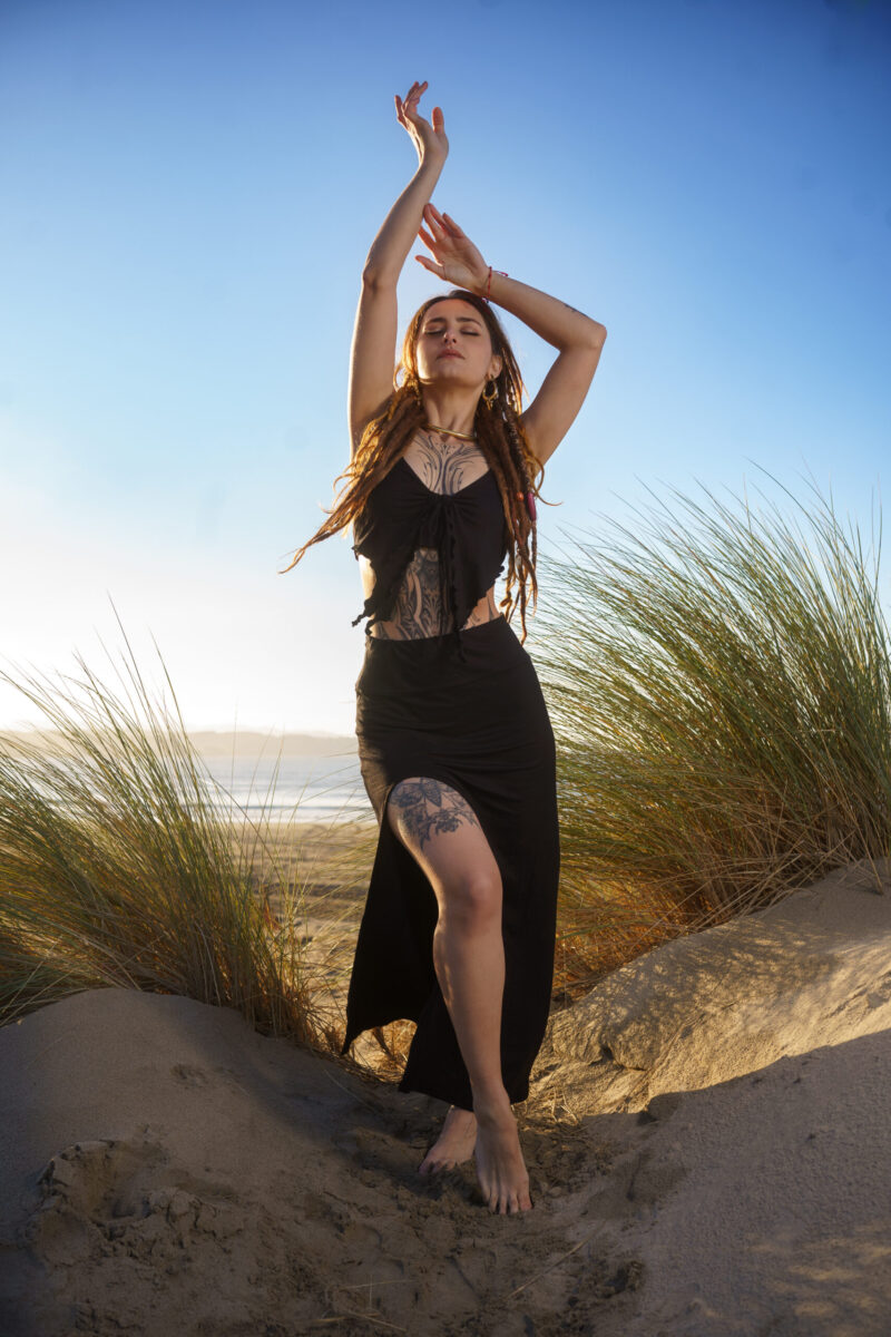 Conjunto de falda/top negro Mystic