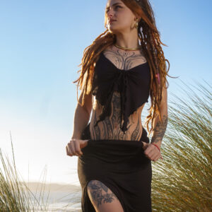 Conjunto de falda/top negro Mystic