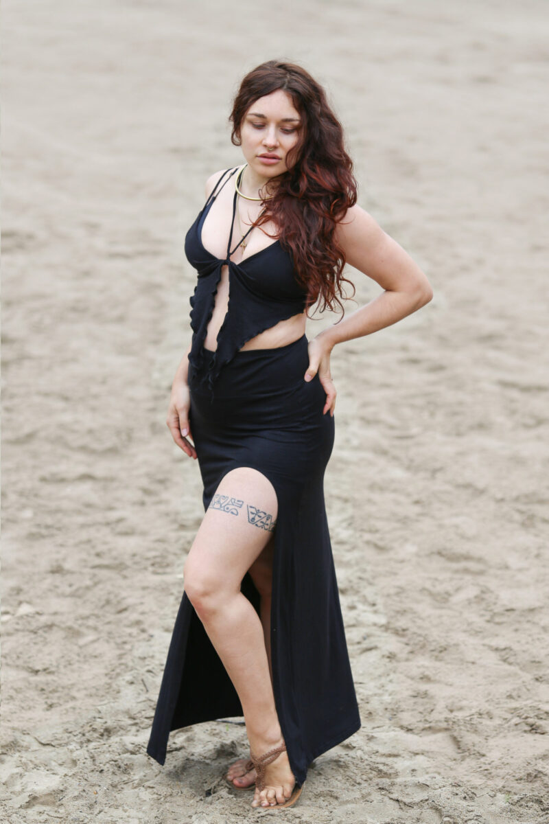 Conjunto de falda/top negro Mystic