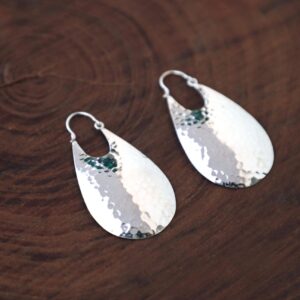Pendientes de aro martillados