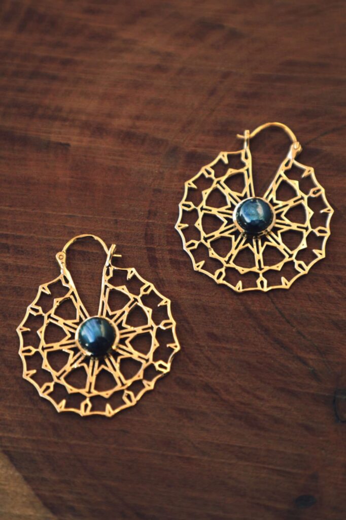 Boucles d’oreilles créoles araignée