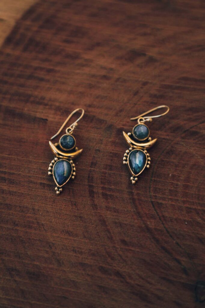 Orecchini Labradorite Lunare