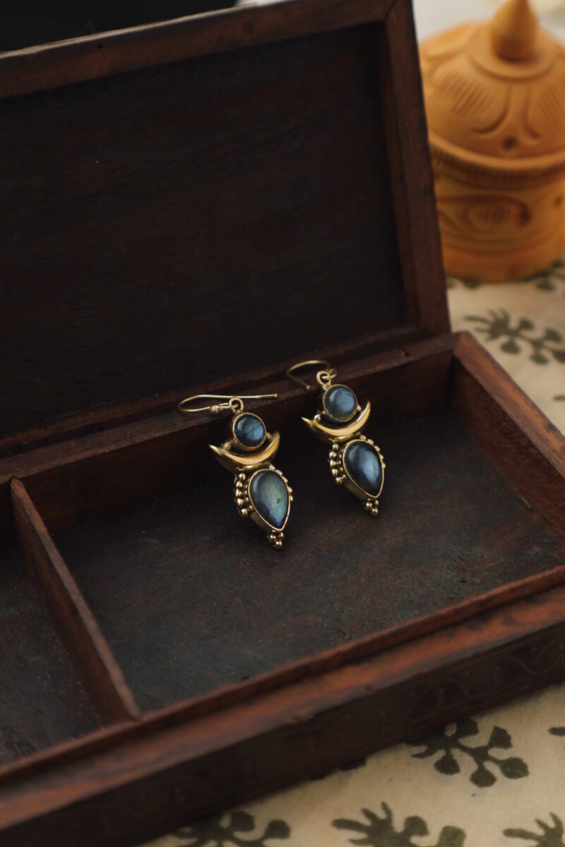 Mond-Labradorit-Ohrringe