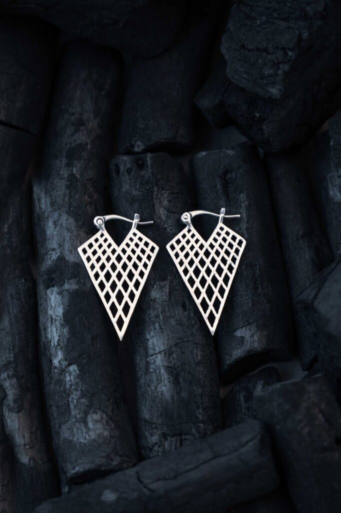 Boucles d’oreilles abstraites triangle