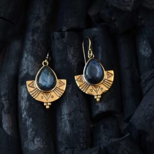Boucles d’oreilles bouclier en labradorite