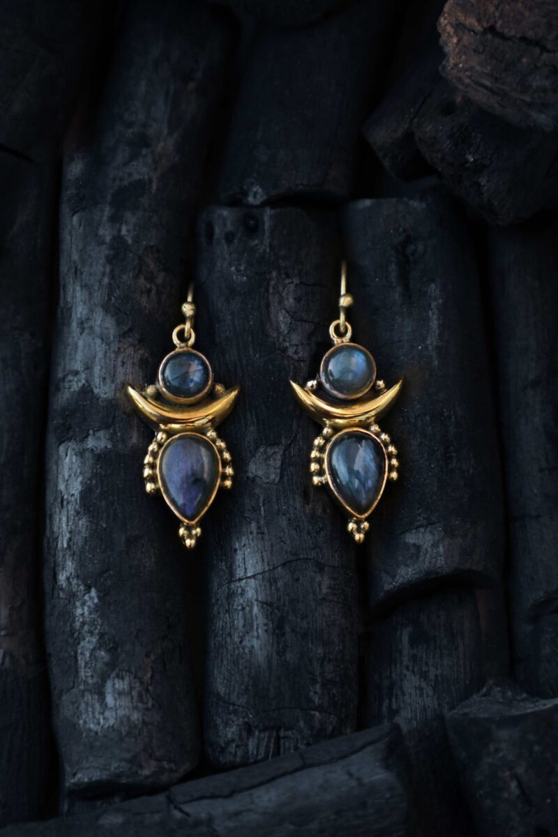 Mond-Labradorit-Ohrringe