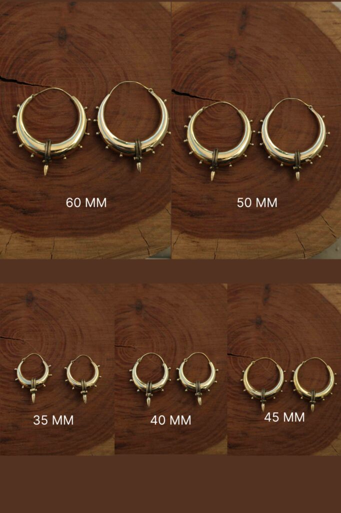 Tribal Drop Hoop Earrings
