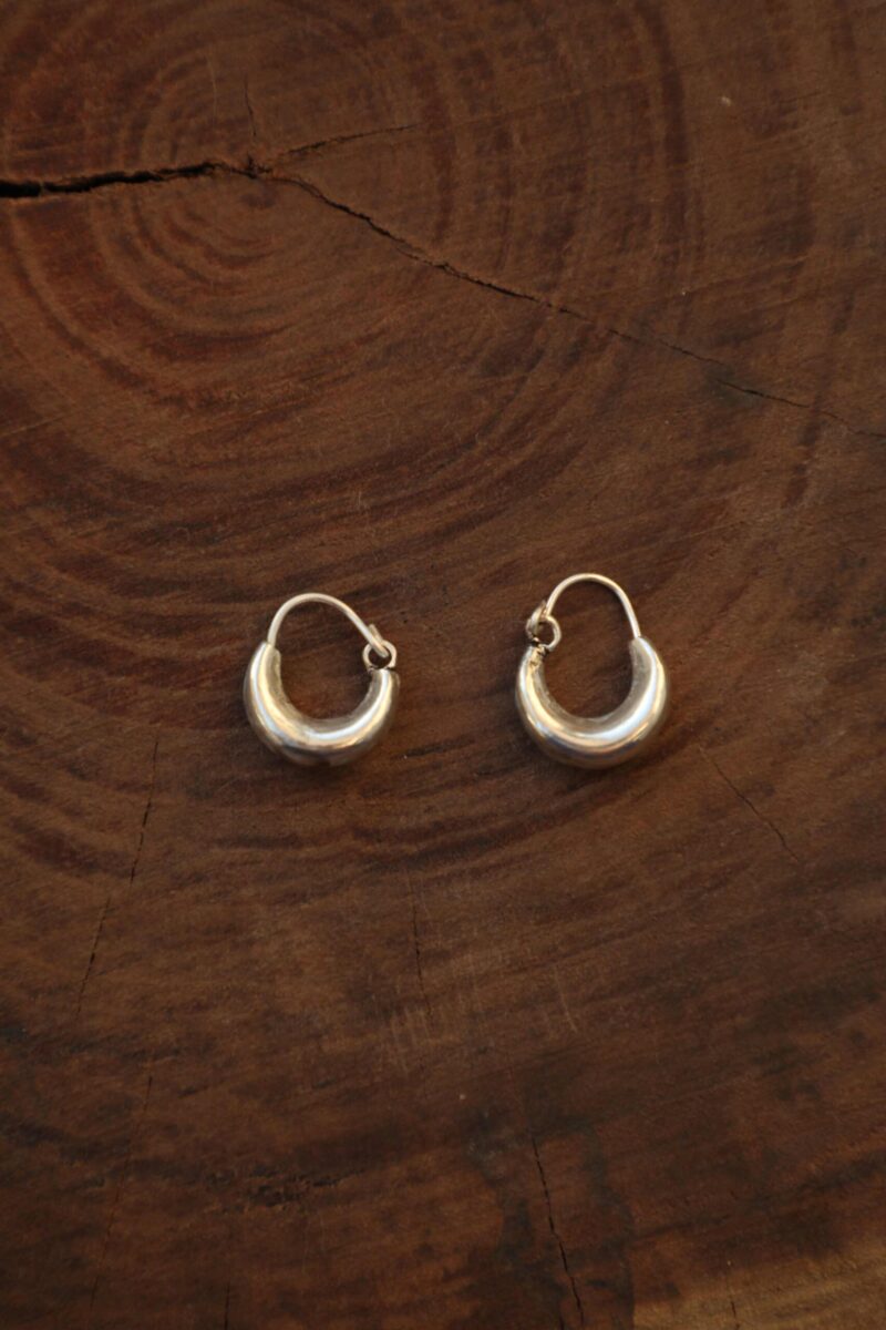 Chunky Small Silver Earrings