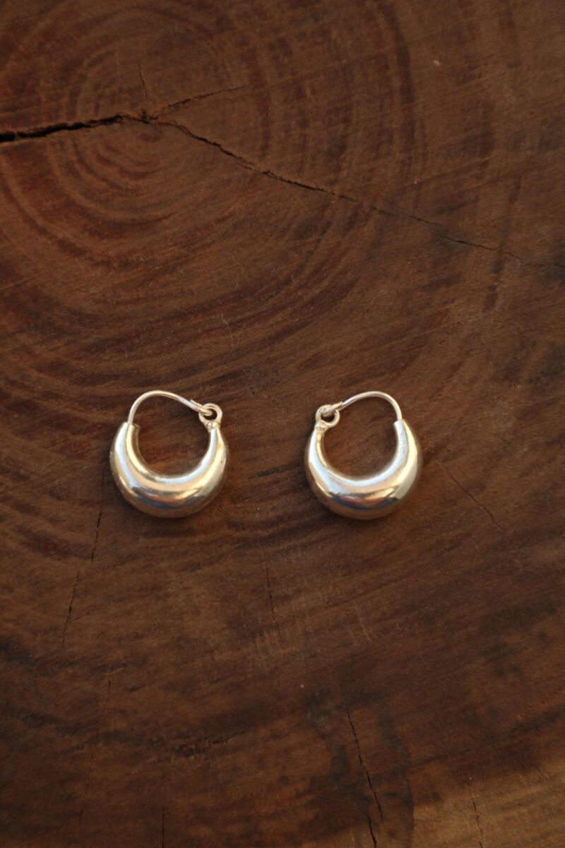 Chunky Small Silver Earrings