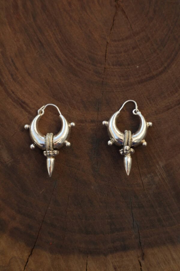SpikeDrop Small Silver Earrings