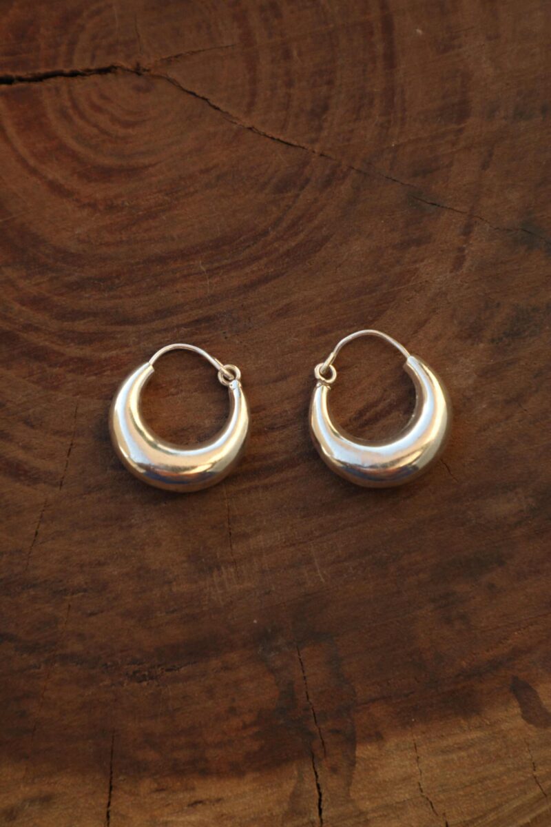 Chunky Small Silver Earrings