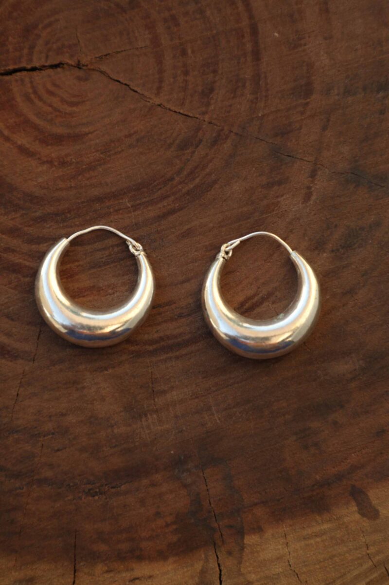 Chunky Small Silver Earrings
