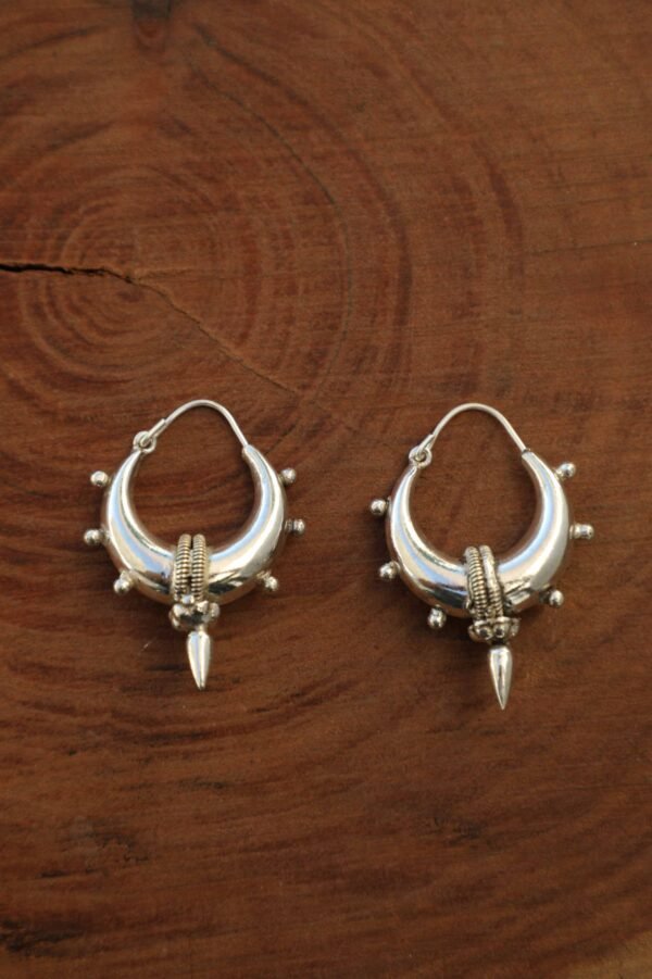 SpikeDrop Small Silver Earrings