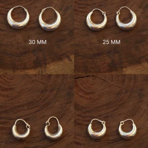 Chunky Small Silver Earrings