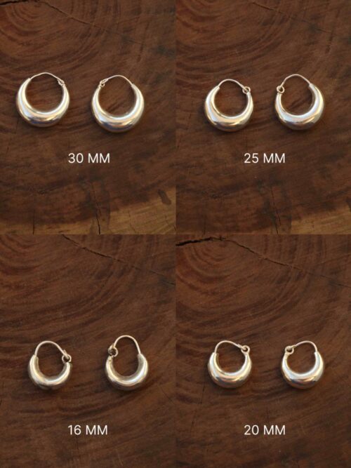 Grosses petites boucles d’oreilles en argent