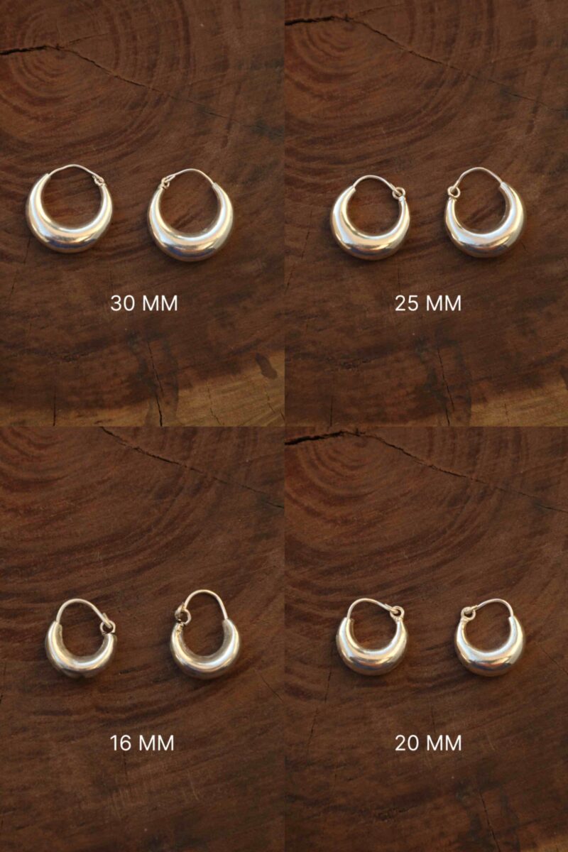 Chunky Small Silver Earrings