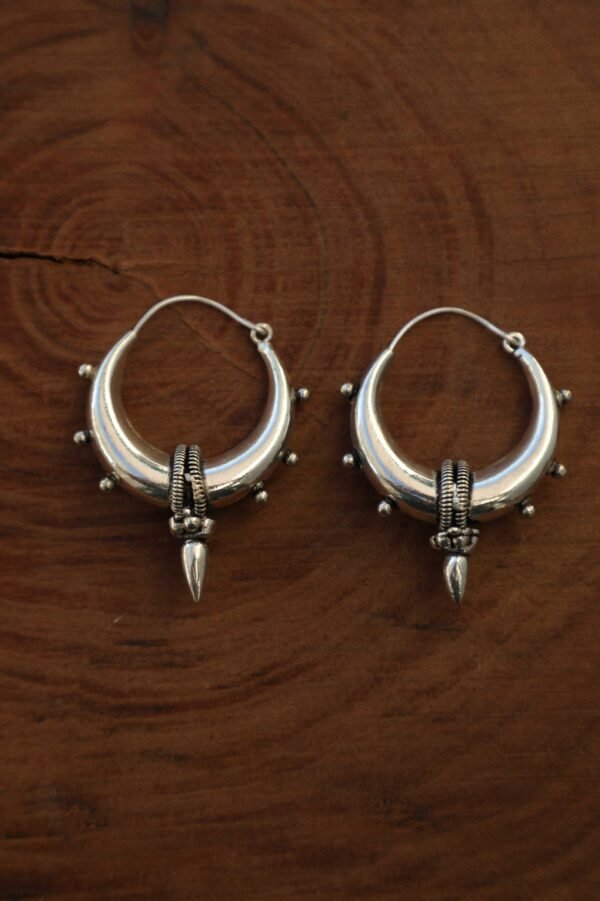 Spike Drop Silver Earrings