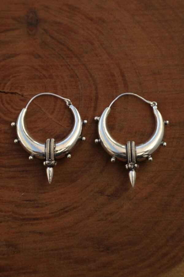 Spike Drop Silver Earrings