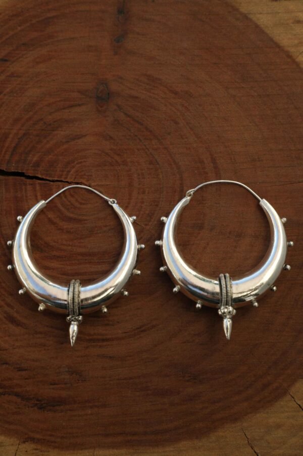 Spike Drop Silver Earrings
