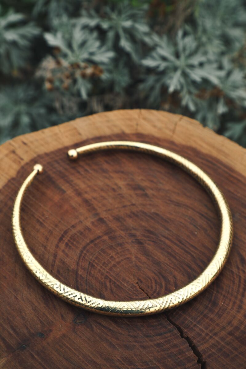 Tribal Geometric Brass Choker
