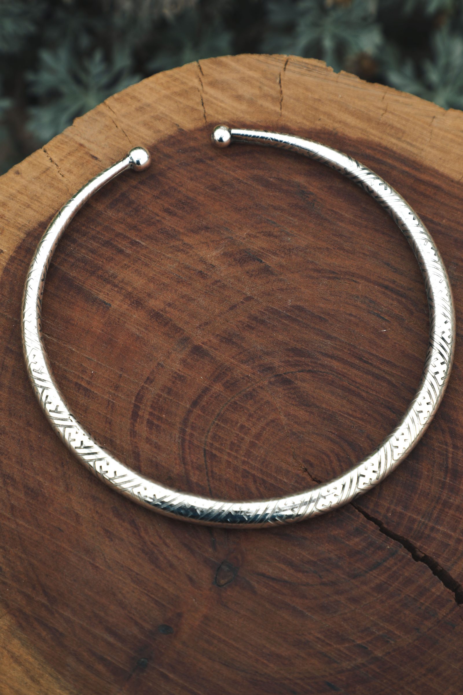 Tribal Geometric Brass Choker