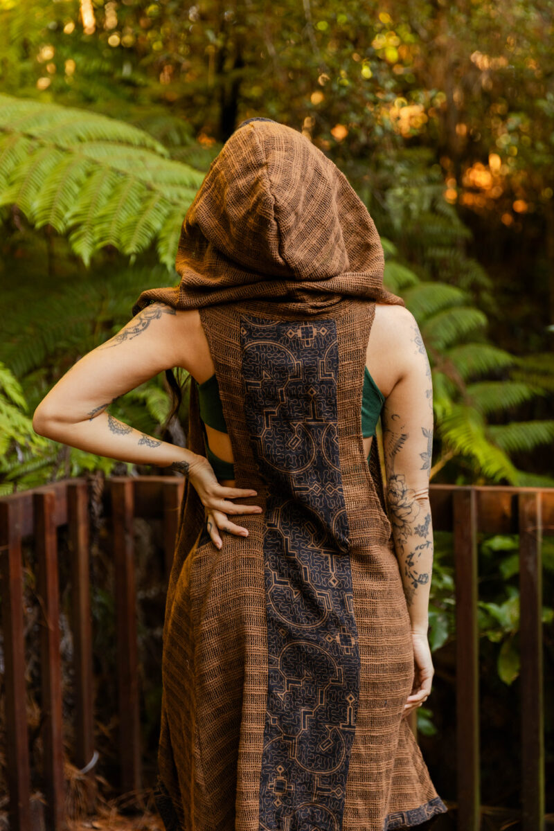 Chaleco Shipibo Spirit – Capa de algodón con capucha unisex