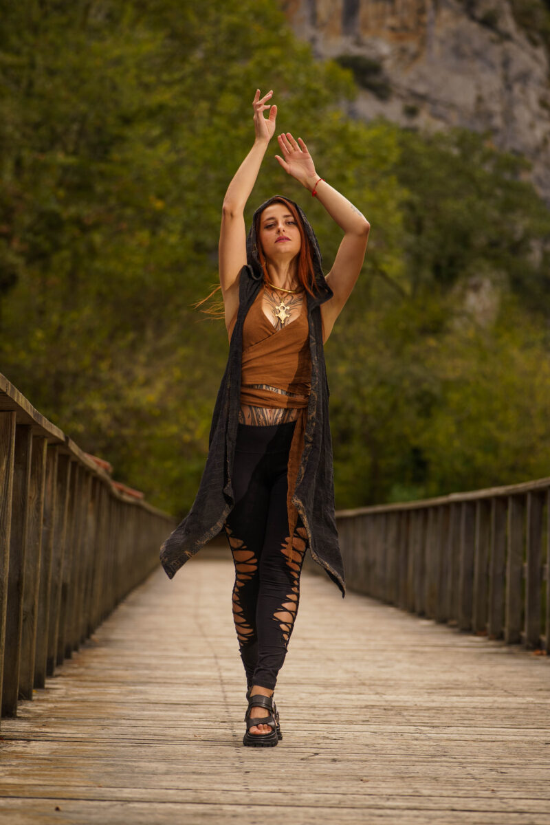 Chaleco Shipibo Spirit – Capa de algodón con capucha unisex