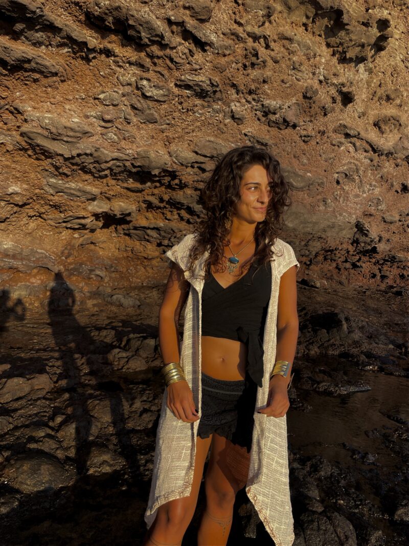 Chaleco Shipibo Spirit – Capa de algodón con capucha unisex