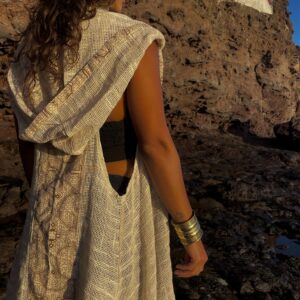 Chaleco Shipibo Spirit – Capa de algodón con capucha unisex