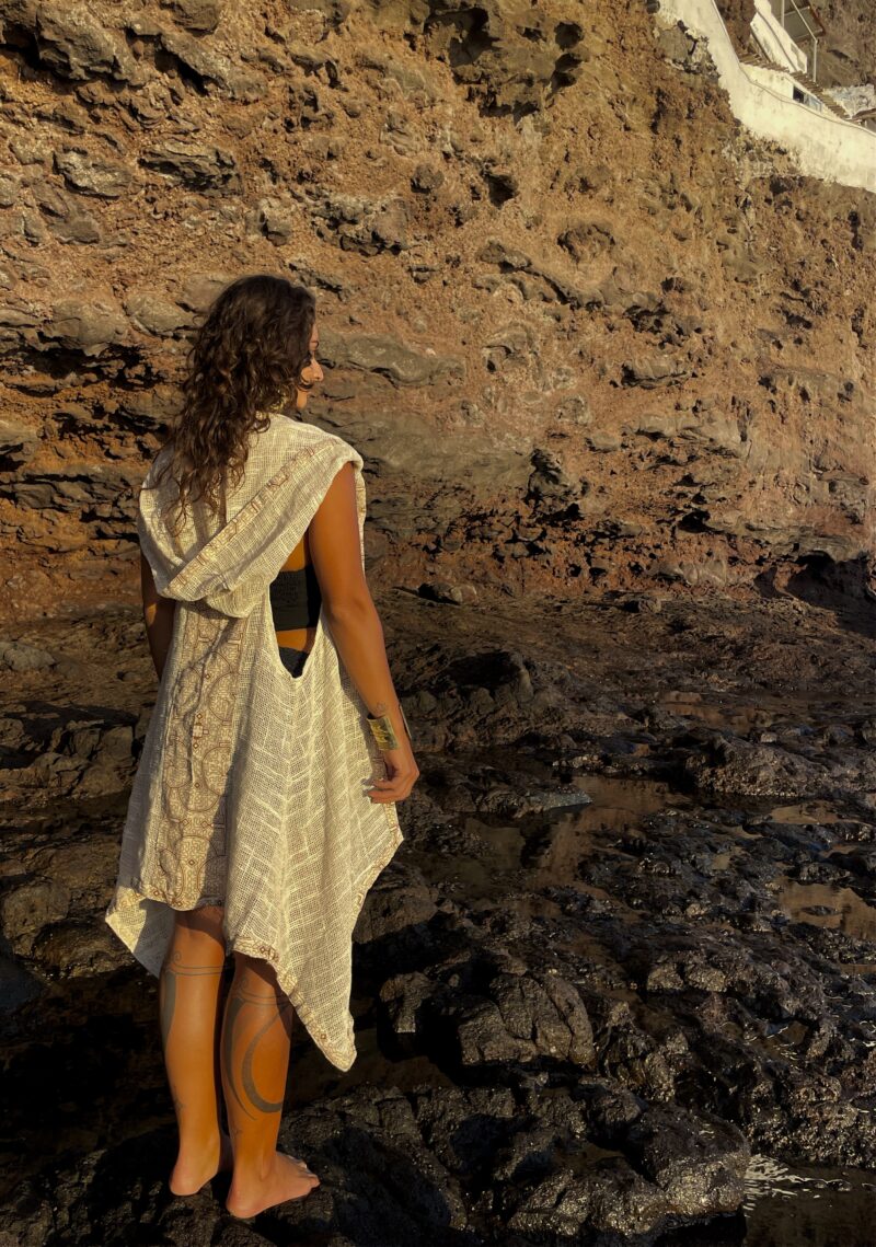 Chaleco Shipibo Spirit – Capa de algodón con capucha unisex